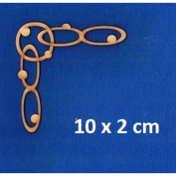 SKLEJKA #3mm Narożnik 10x2cm okrągły, owale / 0180 / narożnik ze sklejki
